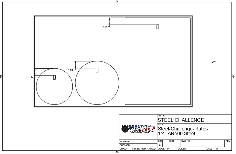 Competition Grade Steel Challenge Shooting Targets