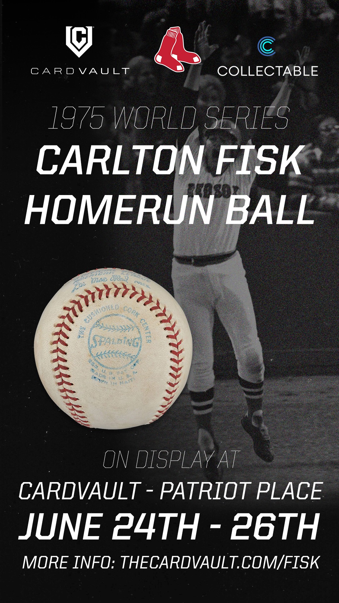 Fisk Ball at Fenway Park & Card Vault with Collectable