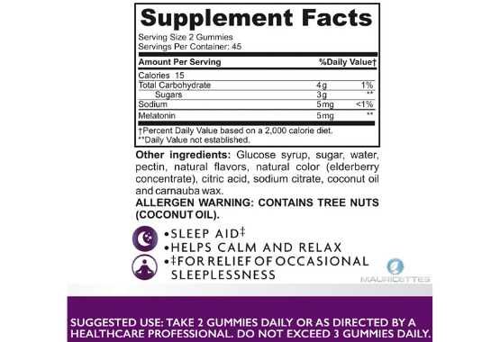 Melatonin 5 mg Gummies Ingredients