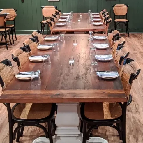 Reclaimed Wood Rustic Extendable Dining Table for 10
