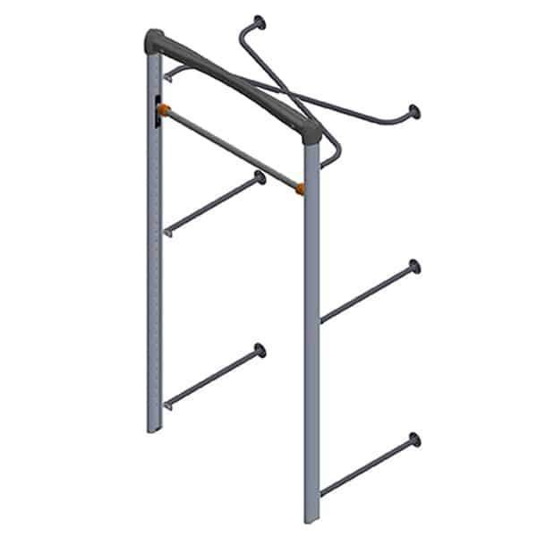 Wall Mounted (fixed) Adjustable Height Push Pull Chin Up Bar Dip Station Functional Training Strength Exercise Home Gym Equipment