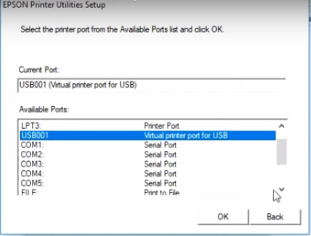 Port USB, instal driver Epson L3110