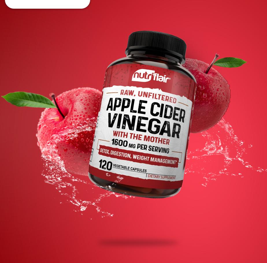 Apple Cider Vinegar Supplement 120 Capsules From NutriFlair