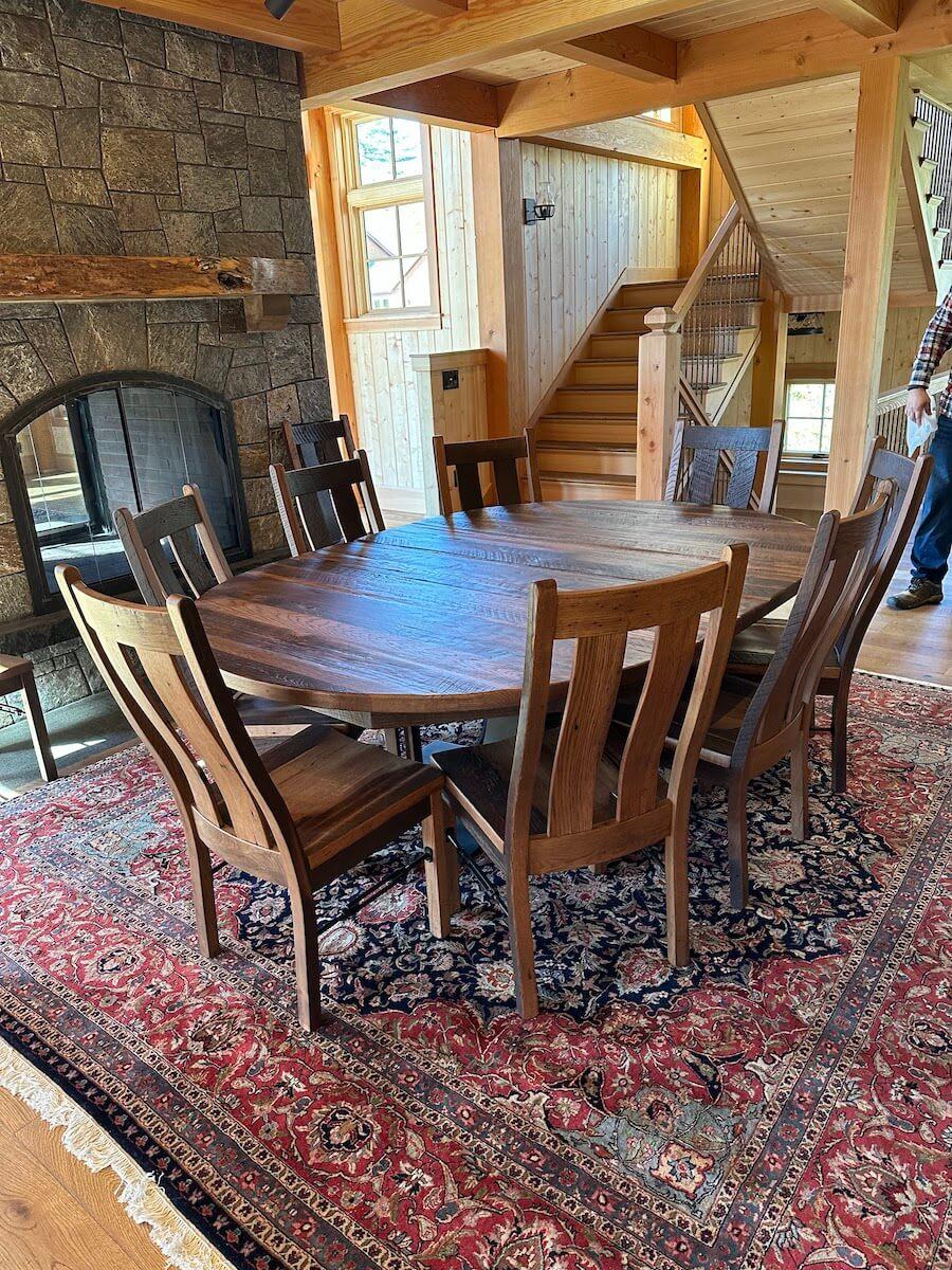 Granby round barnwood dining table