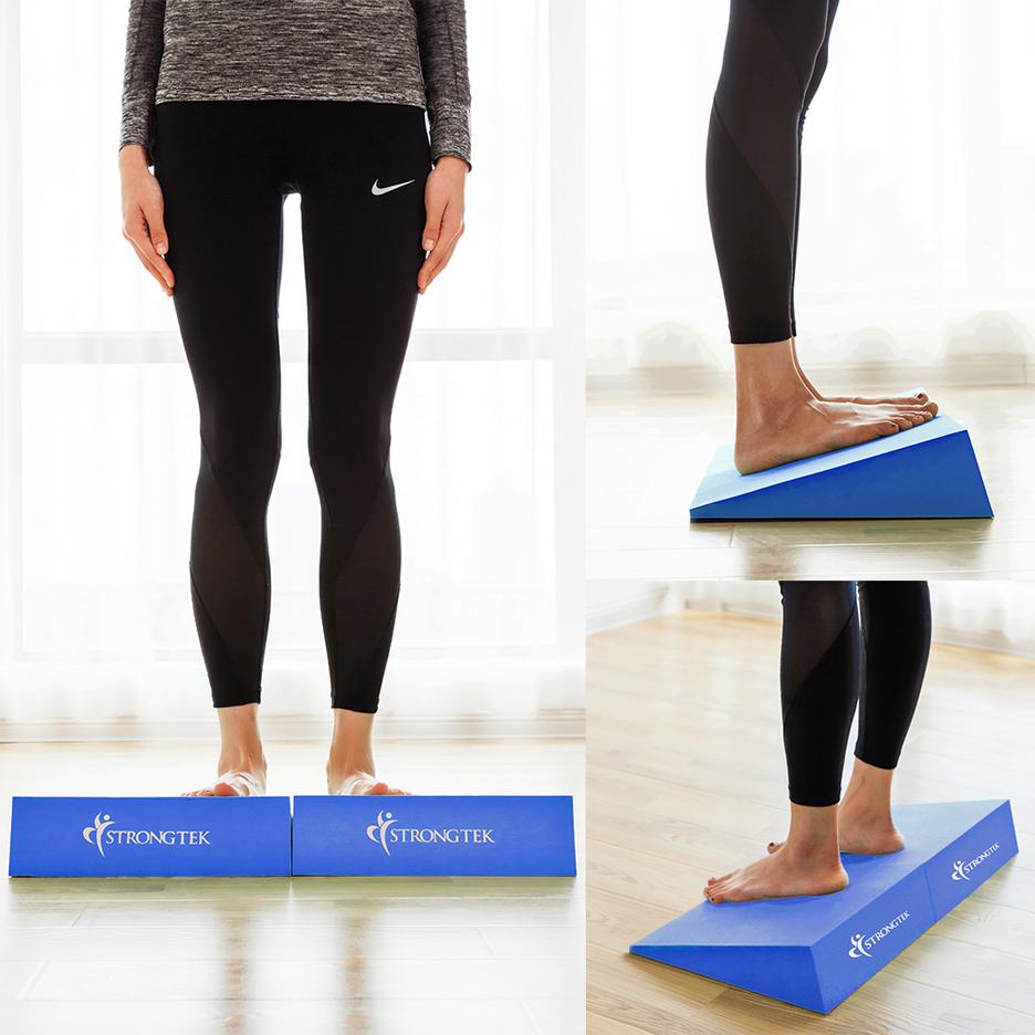 StrongTek 13" Large Yoga Foam Wedge, Slant Board, Calf Stretcher(Pair)