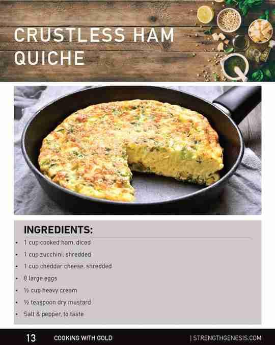 crustless ham quiche ingredients