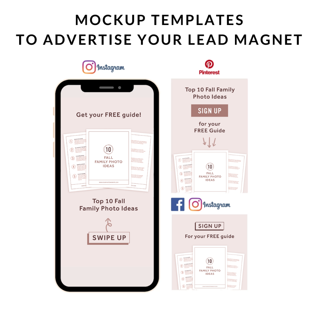 photographer lead magnet social media mockup