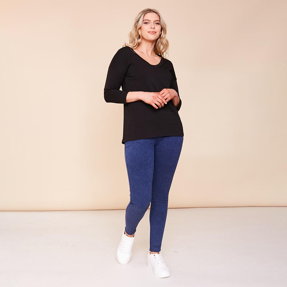 Riley V Neck Top (Black)