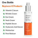 Levaye vitamin c serum improves 10 signs of aging, dark spots, wrinkles, fine lines, pores, dryness, texture, firmness, plumpness, radiance, redness