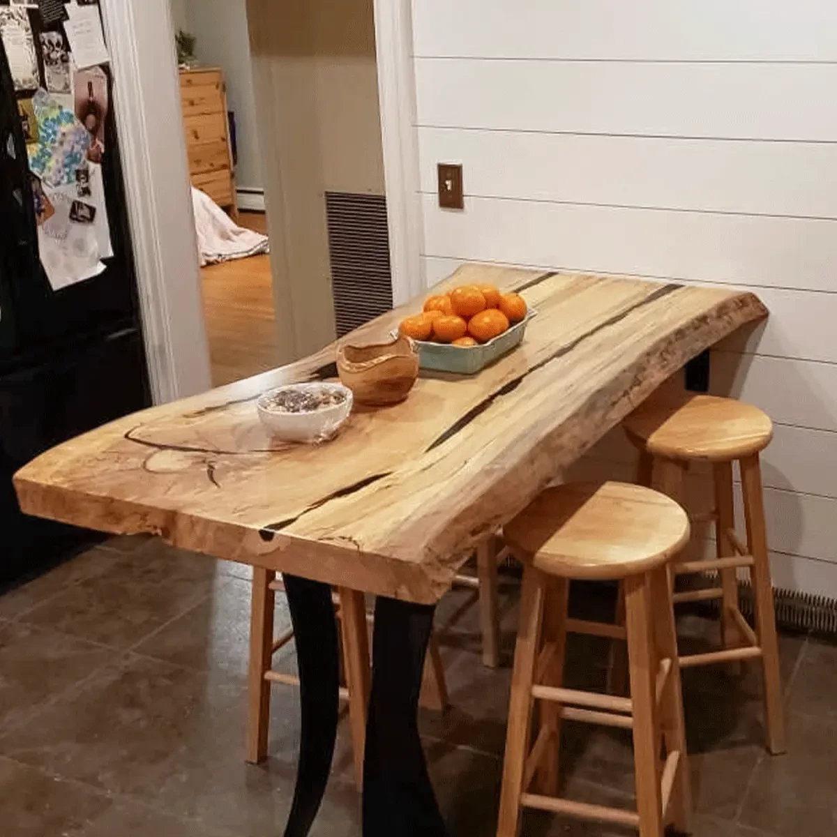 Live edge counter height table