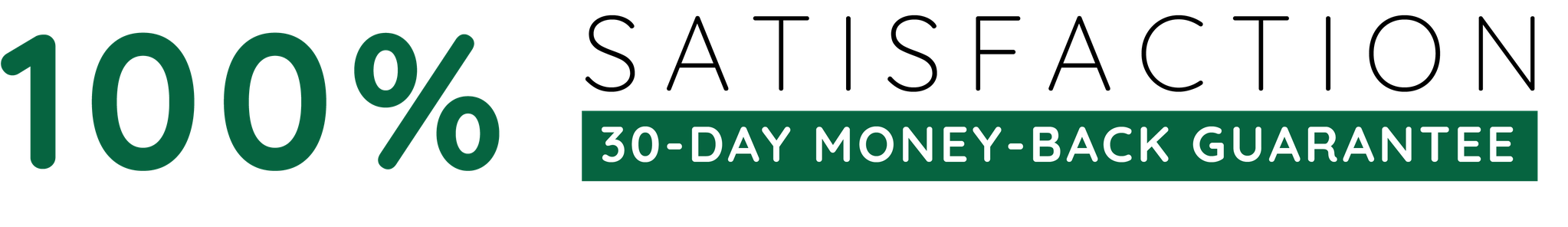 100% Satisfaction 30-Day Money-back Guarantee