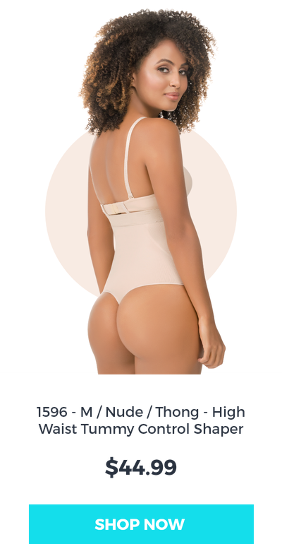 thong body shaper in color nude, strapless shaper