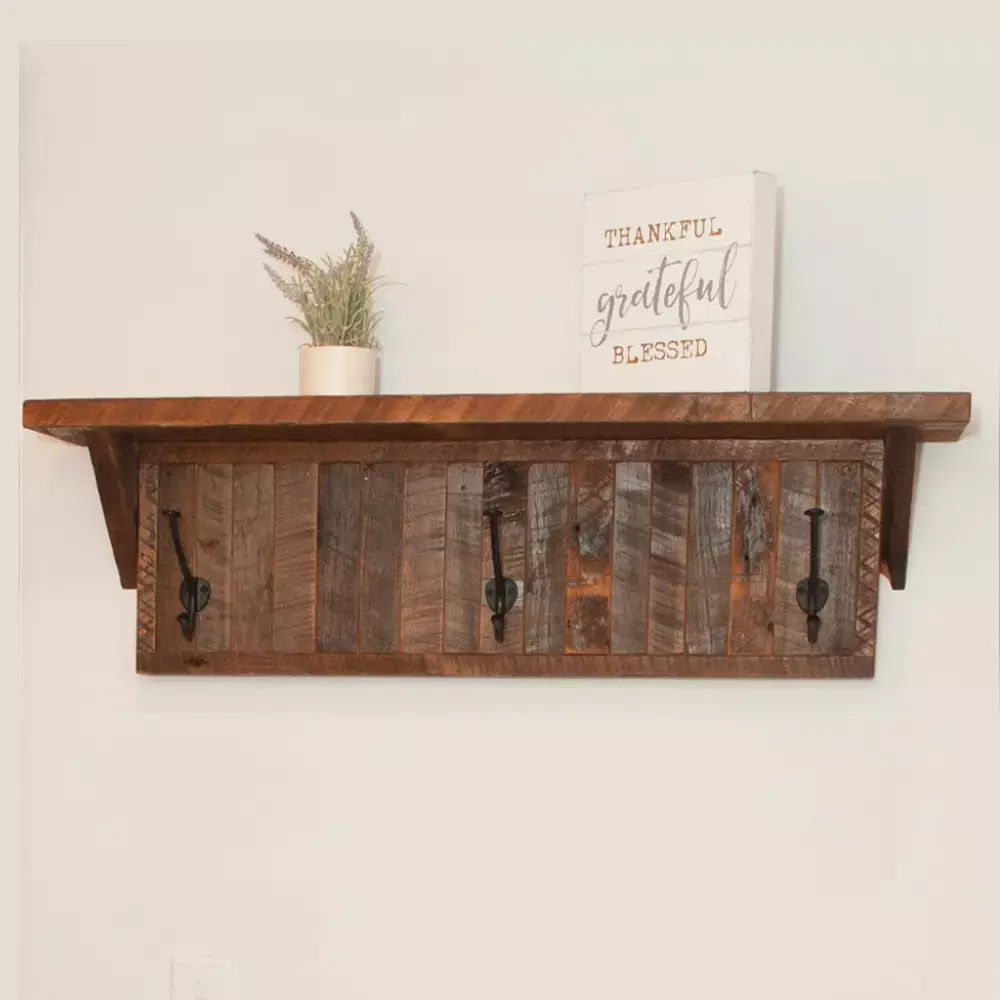 reclaimed wood coat rack