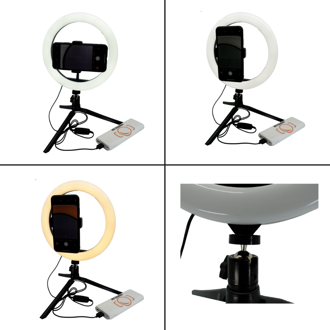 iOgrapher ring light with tripod stand and mobile phone