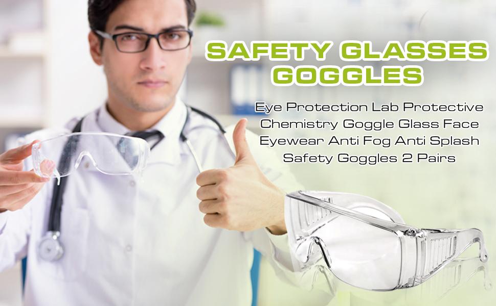 Safety Goggles Lab Glasses Medical Face Protection Clear Lens An