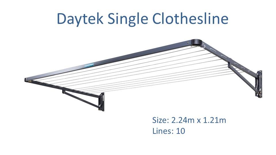 daytek single 2.2m wide clothesline dimensions