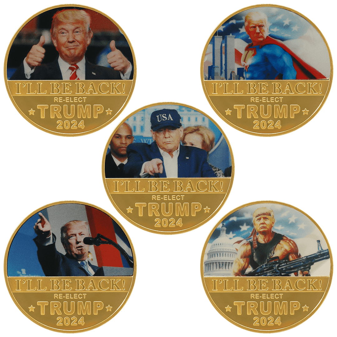 Trump 2024 Collectible Gold 5 Coin Set