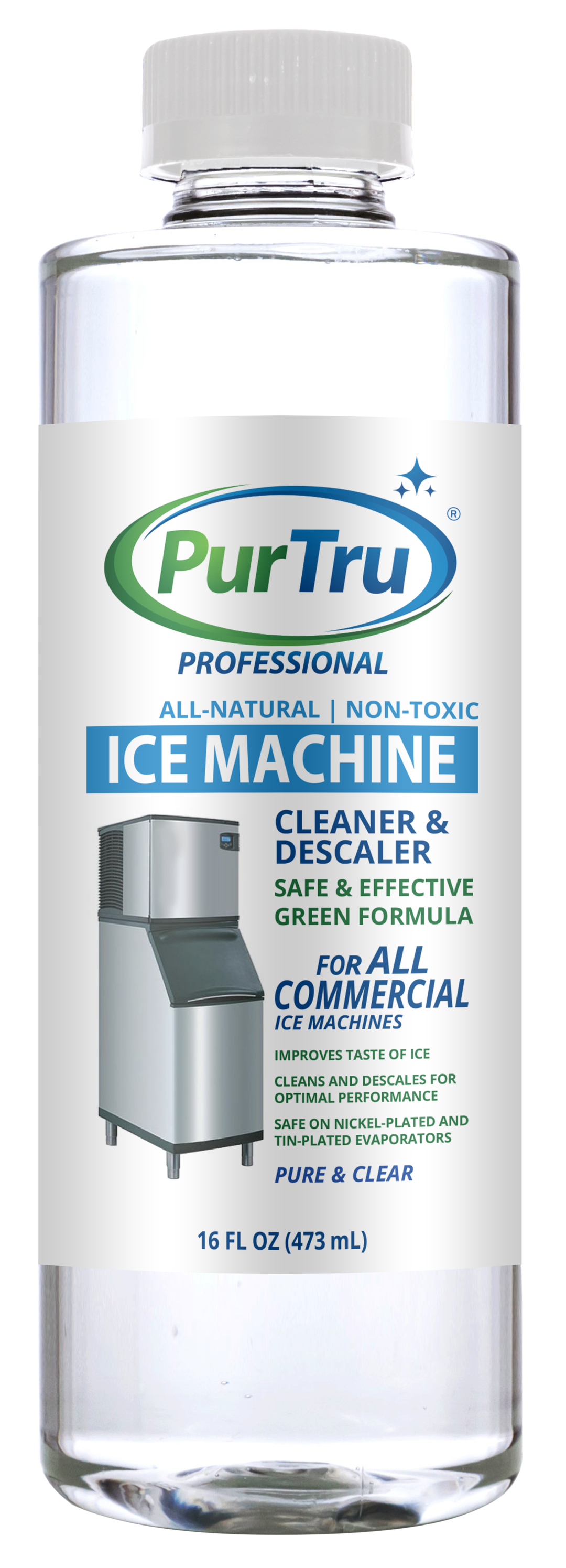 Essential Values Ice Machine Cleaner + Wash Bottle, (16 fl oz) Nickel