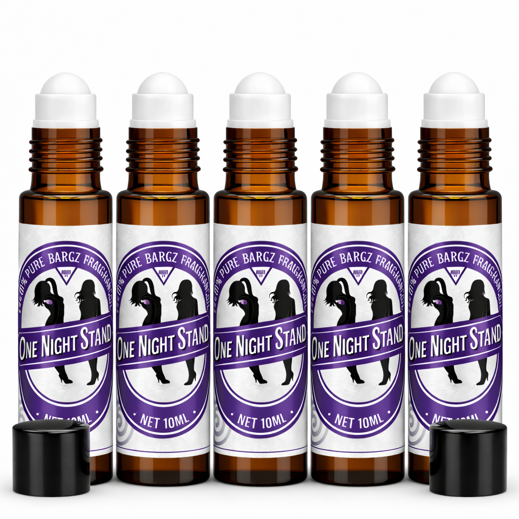 Bargz One Night Stand Perfume Oil with Glass Amber Bottle Organic French Sweet and Musky Fragrance (10ml) Roller Bottle