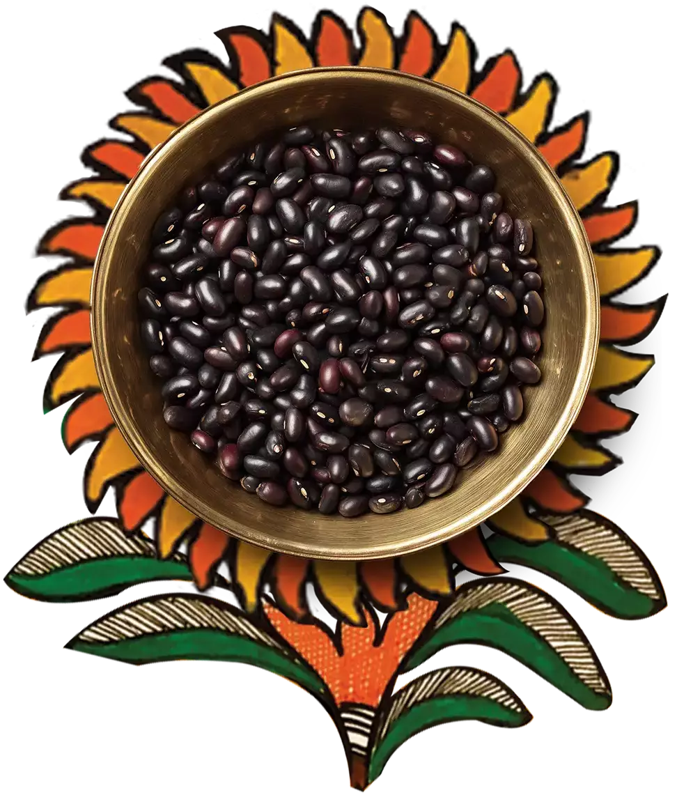 Black gram in a bowl