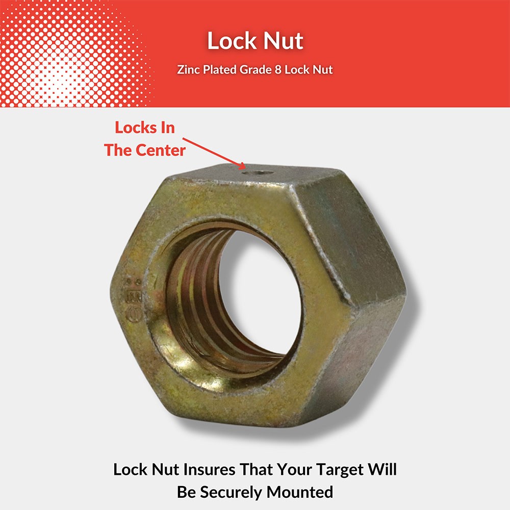 Weatherproof target mounting nuts and bolts