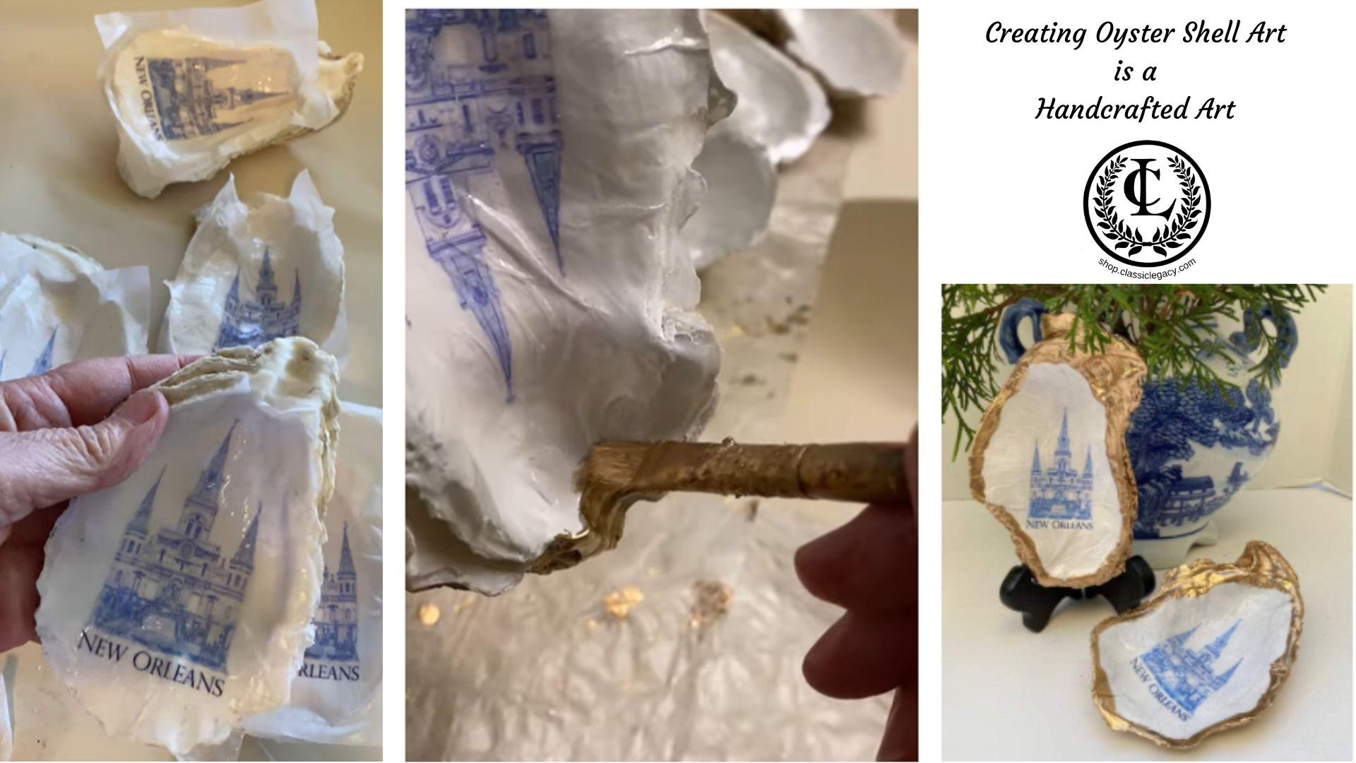 Showing how I hand make oyster shell art
