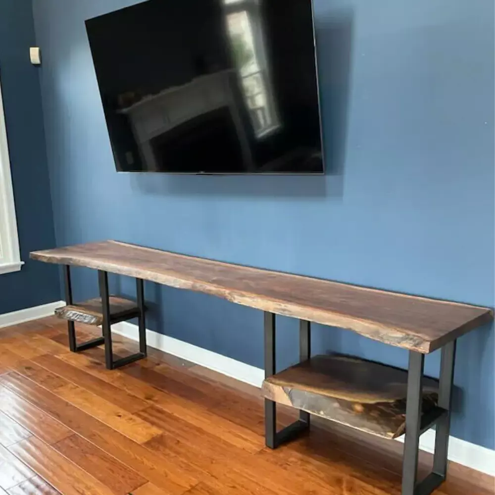 Live Edge Entertainment Center Shelves