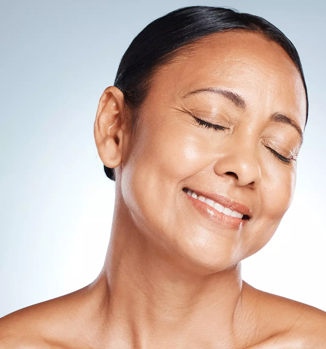 Beautiful woman with moisturized skin