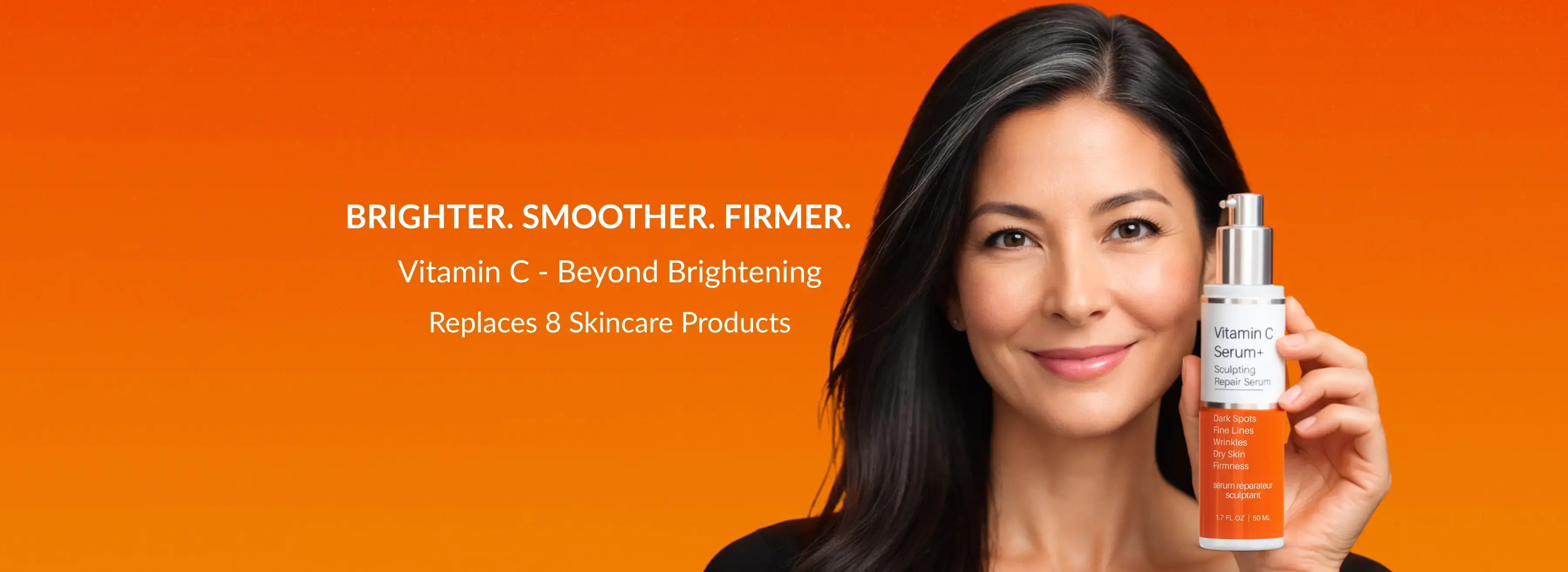 Image of a beautiful 50 year old female smiling. Text reading Only LeVaye', Science in your hands. Healthey radiant skin begins with trust in your products and routine. Backed by over 15 years of scientific research, LeVaye delivers clinically tested and proven skincare that supports not just your skin, but your confidence