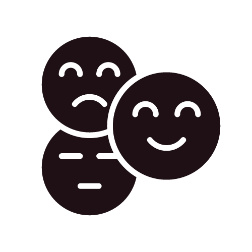 Group of faces with different expressions.