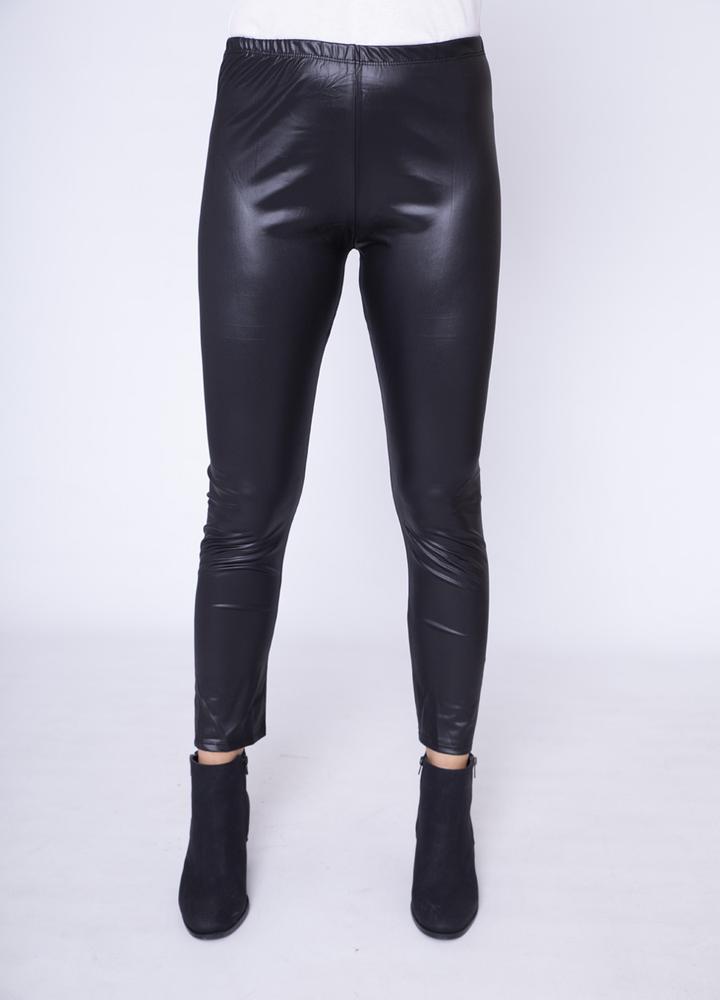 Faux Leather Leggings in Black
