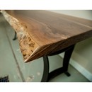 details of live edge walnut desk