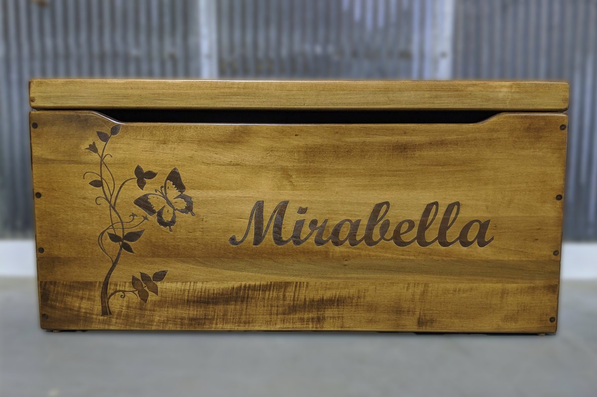 Mirabella Engraved Wooden Toy Chest