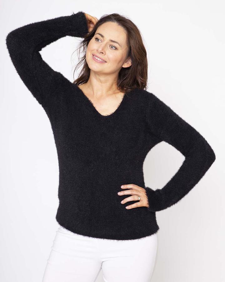 V Neck Mohair Jumper