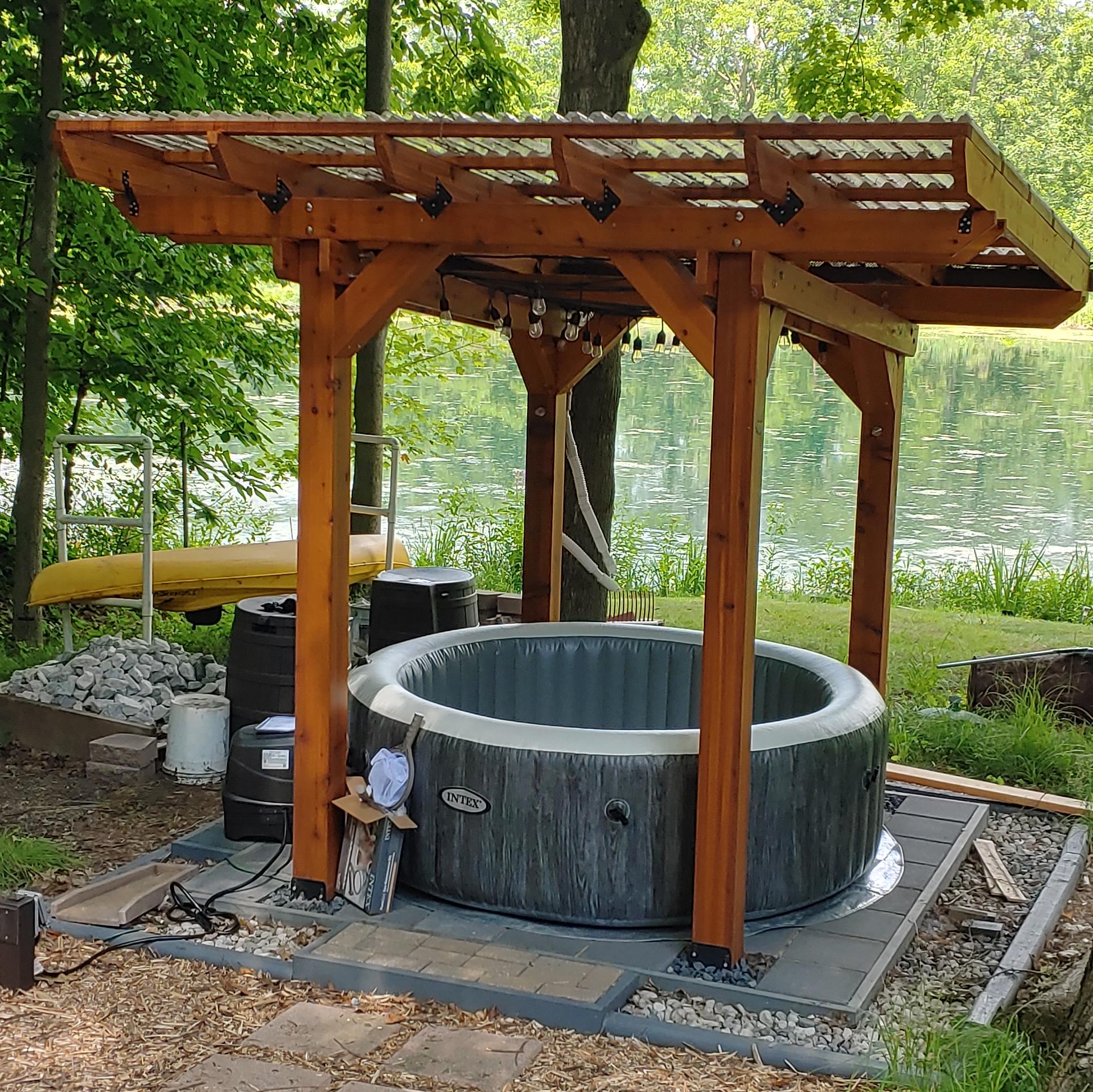 beautiful pergola on the lake