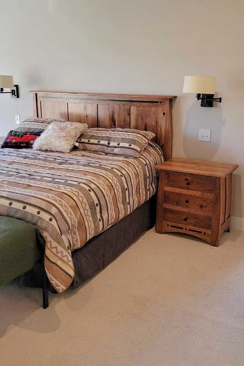 Rustic Hickory Wood Bedroom