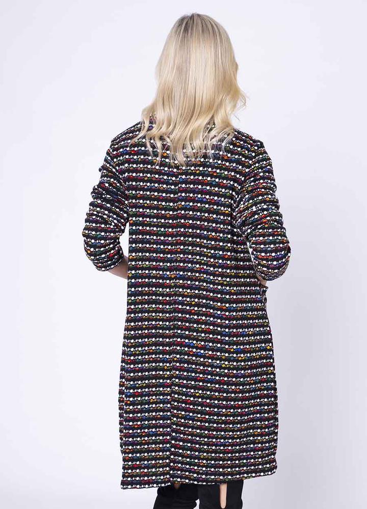 Fine Knit Pocket Dress & Scarf in White