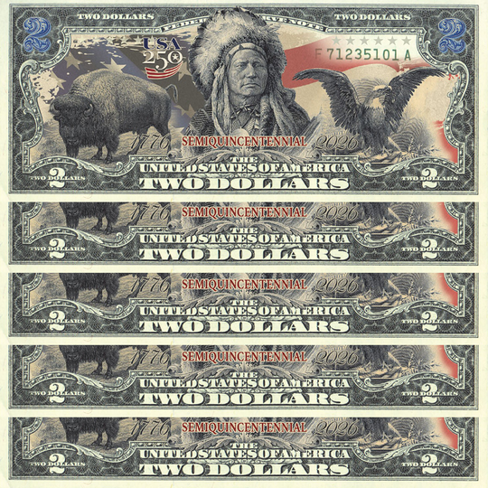 5 Black Eagle $2 Bills