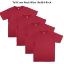 The Big Boy Bamboo Tall Crew Neck Wine (Red) T-Shirt 4-Pack 1XLT-4XLT