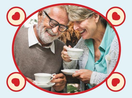 rooibos rocks elderly couple drinking tea and laughing
