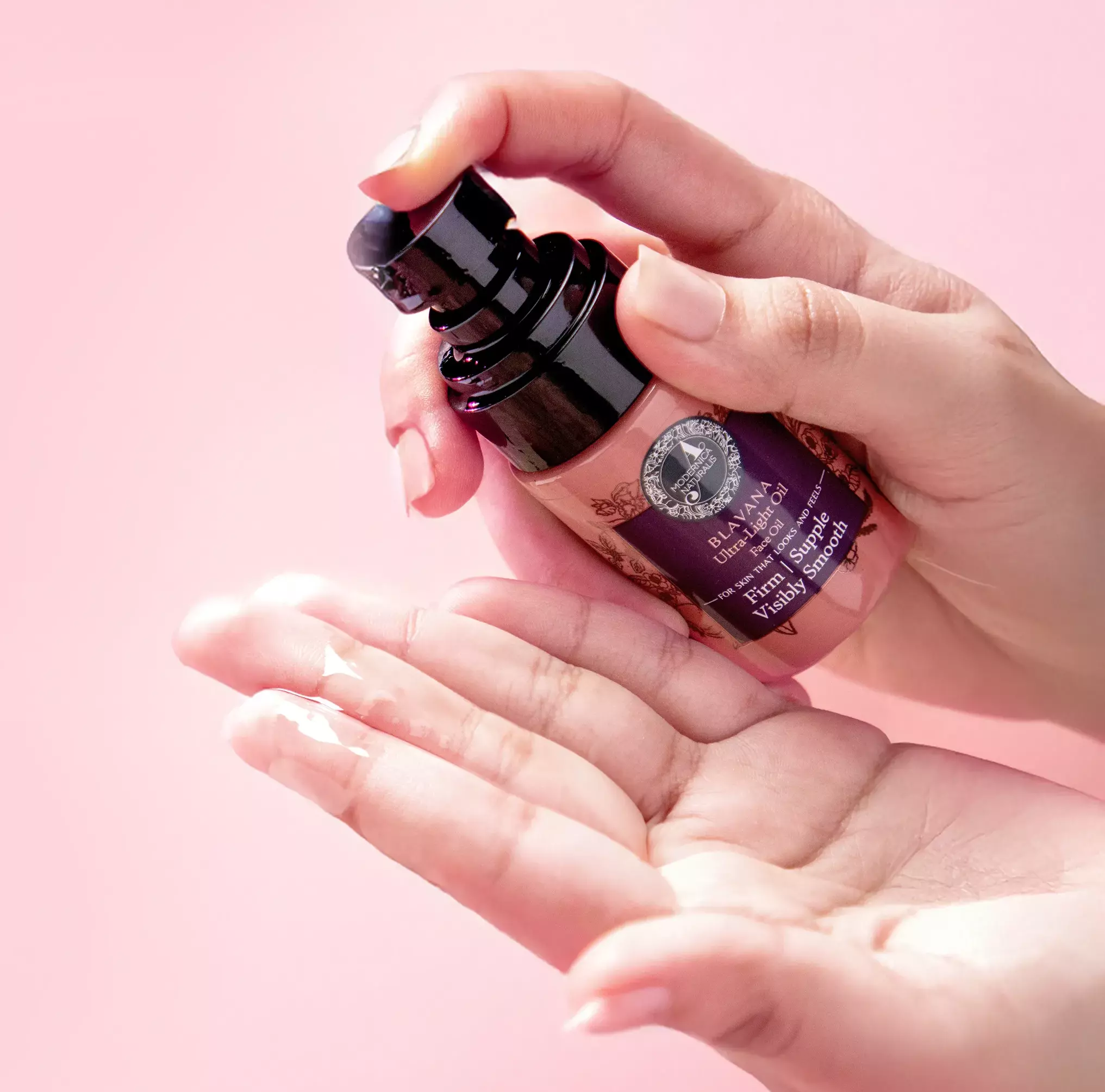 Blavana Ultra-Light oil into your palm