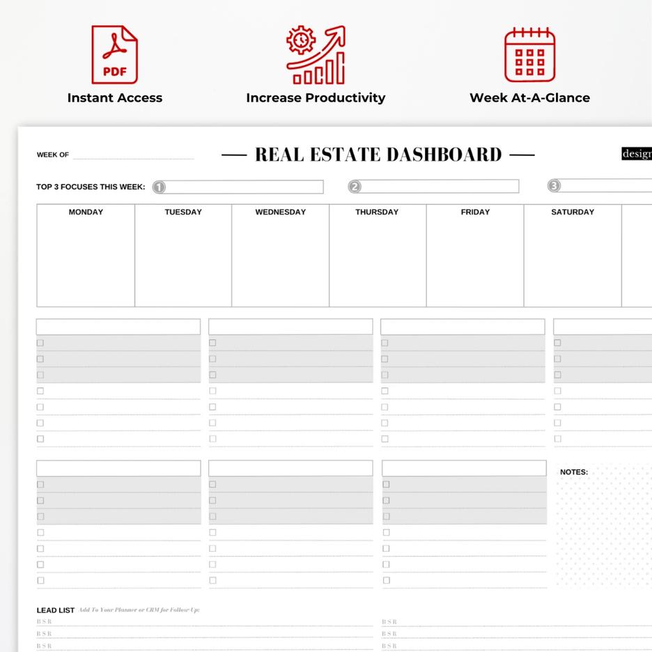 Real Estate Productivity Dashboard [Digital Download]