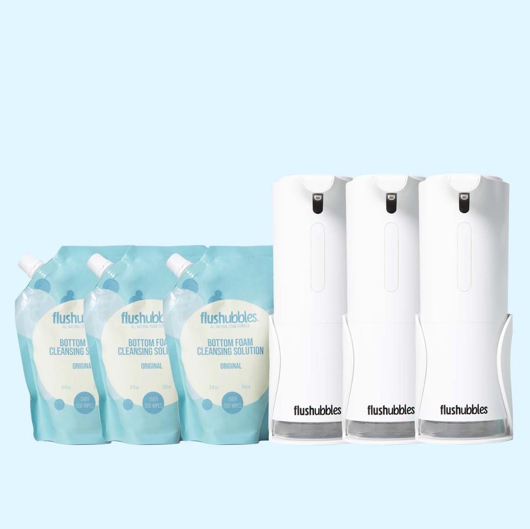 3 Dispensers and 3 Refill Solutions
