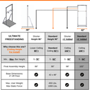 size guide for freestanding pull up bar dip station assembly