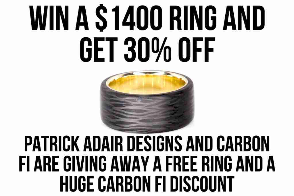 Win a Top Cut Carbon Fiber Ring with Gold Liner