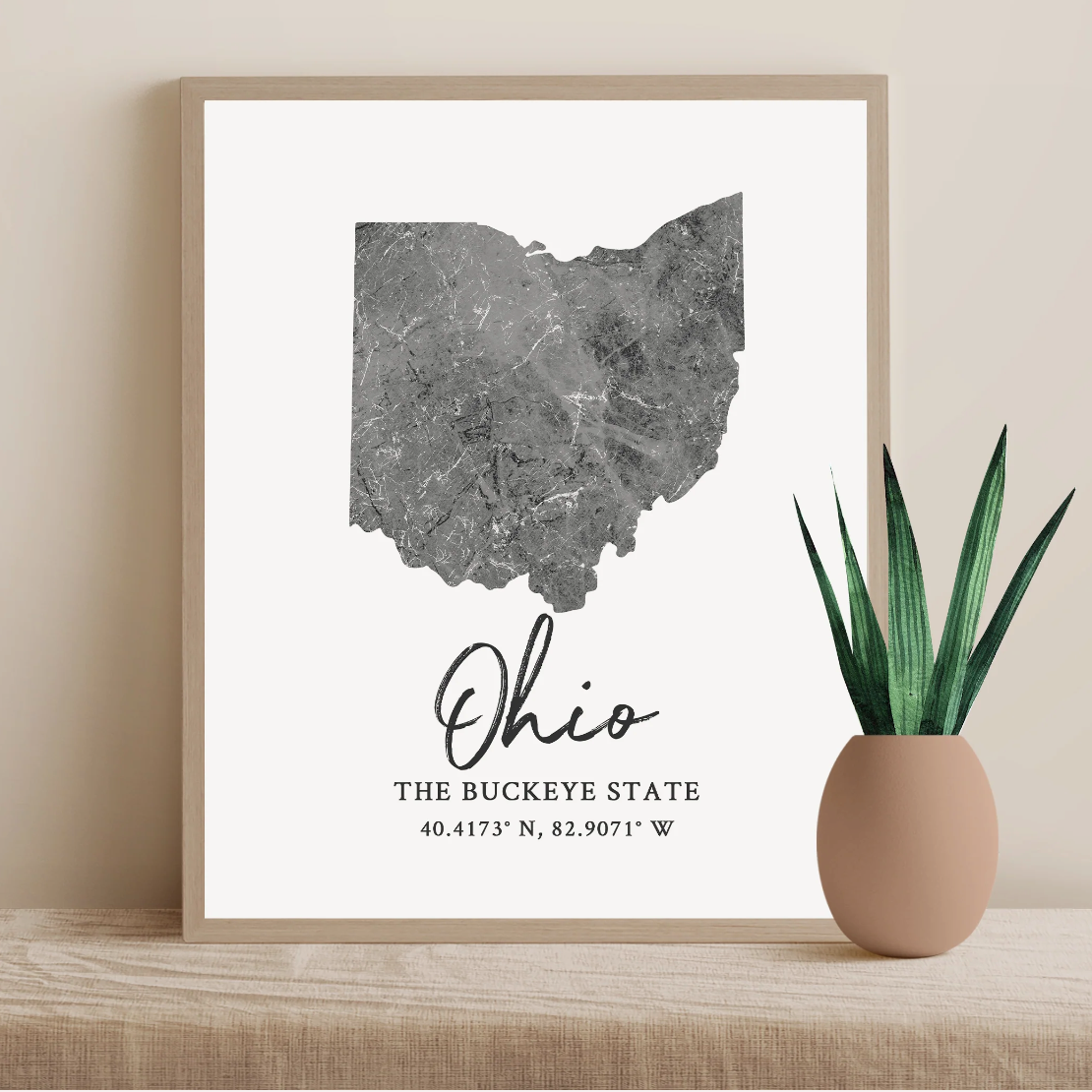 Ohio State Map Silhouette print