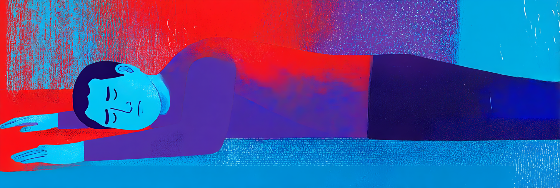 A man sleeping on the floor after falling asleep uncontrollably due to narcolepsy.