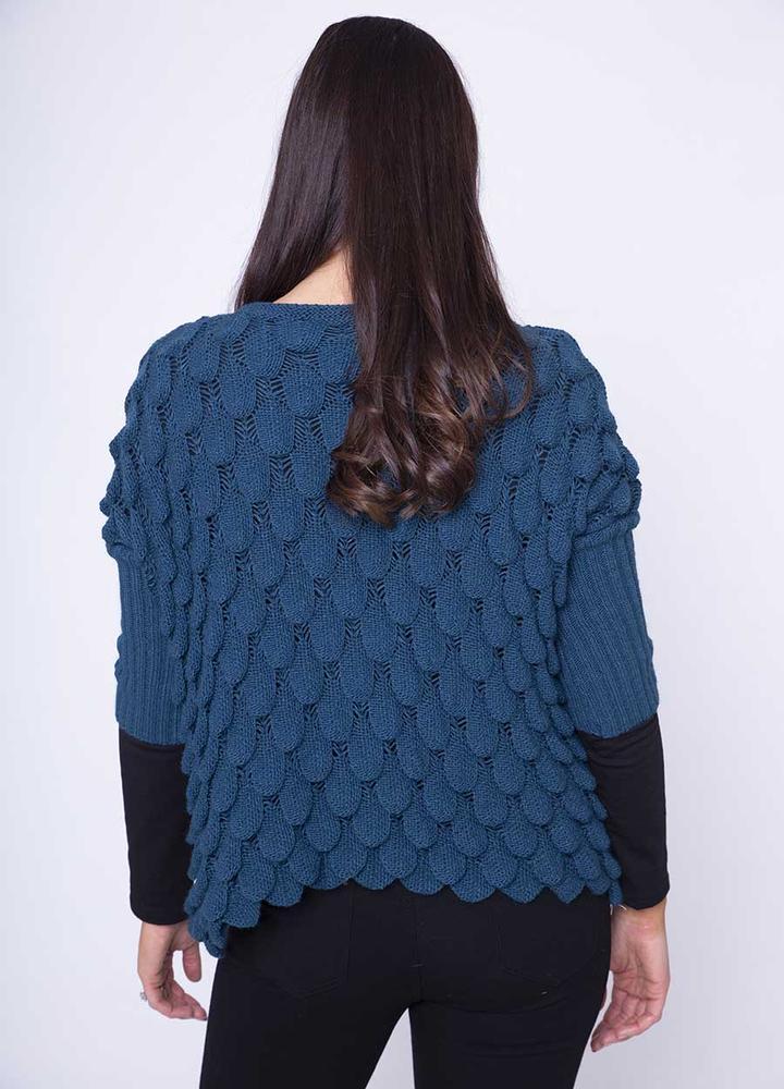 Wave Chunky Jumper in Teal