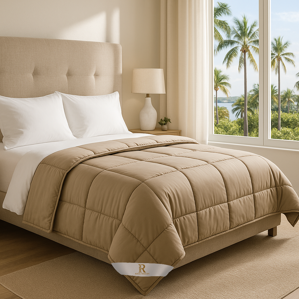 Royal Therapy Weighted Blanket - 100% Cotton 7-Layer Blankets with Premium Glass Beads