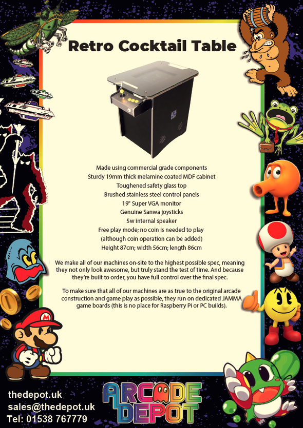 Retro Cocktail Table Arcade Machine A Multigame Themed Machine